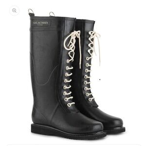 Ilse Jacobsen Tall Laced Rain Boots - Size 9